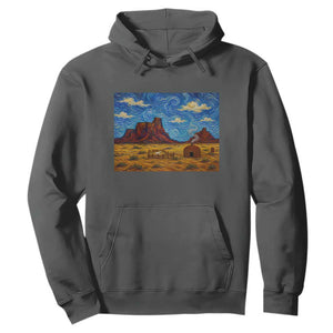 Starry Night Desert Monument Valley Hoodie Hogan Home Oil Painting Graphic