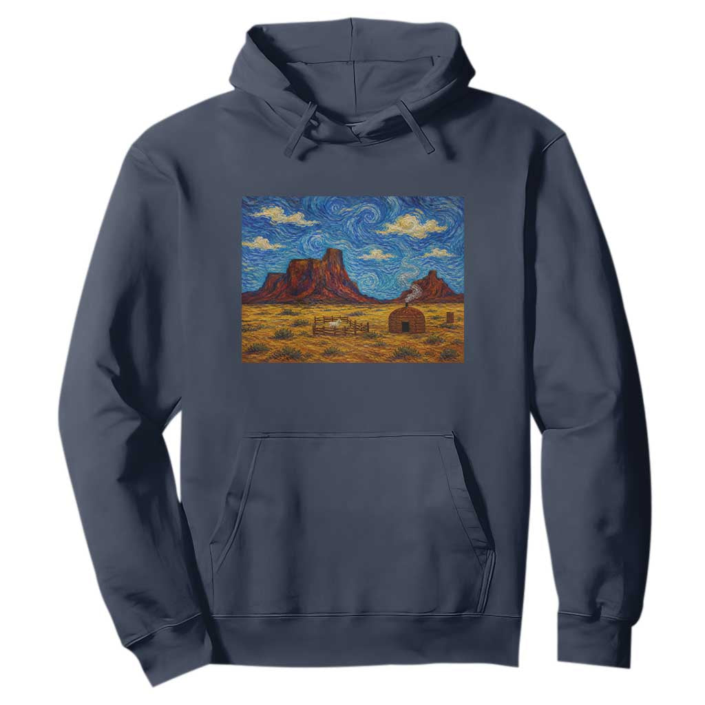 Starry Night Desert Monument Valley Hoodie Hogan Home Oil Painting Graphic