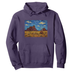 Starry Night Desert Monument Valley Hoodie Hogan Home Oil Painting Graphic