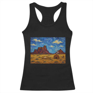 Starry Night Desert Monument Valley Racerback Tank Top Hogan Home Oil Painting Graphic