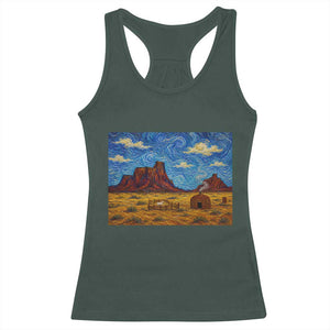Starry Night Desert Monument Valley Racerback Tank Top Hogan Home Oil Painting Graphic