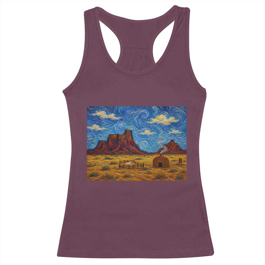 Starry Night Desert Monument Valley Racerback Tank Top Hogan Home Oil Painting Graphic