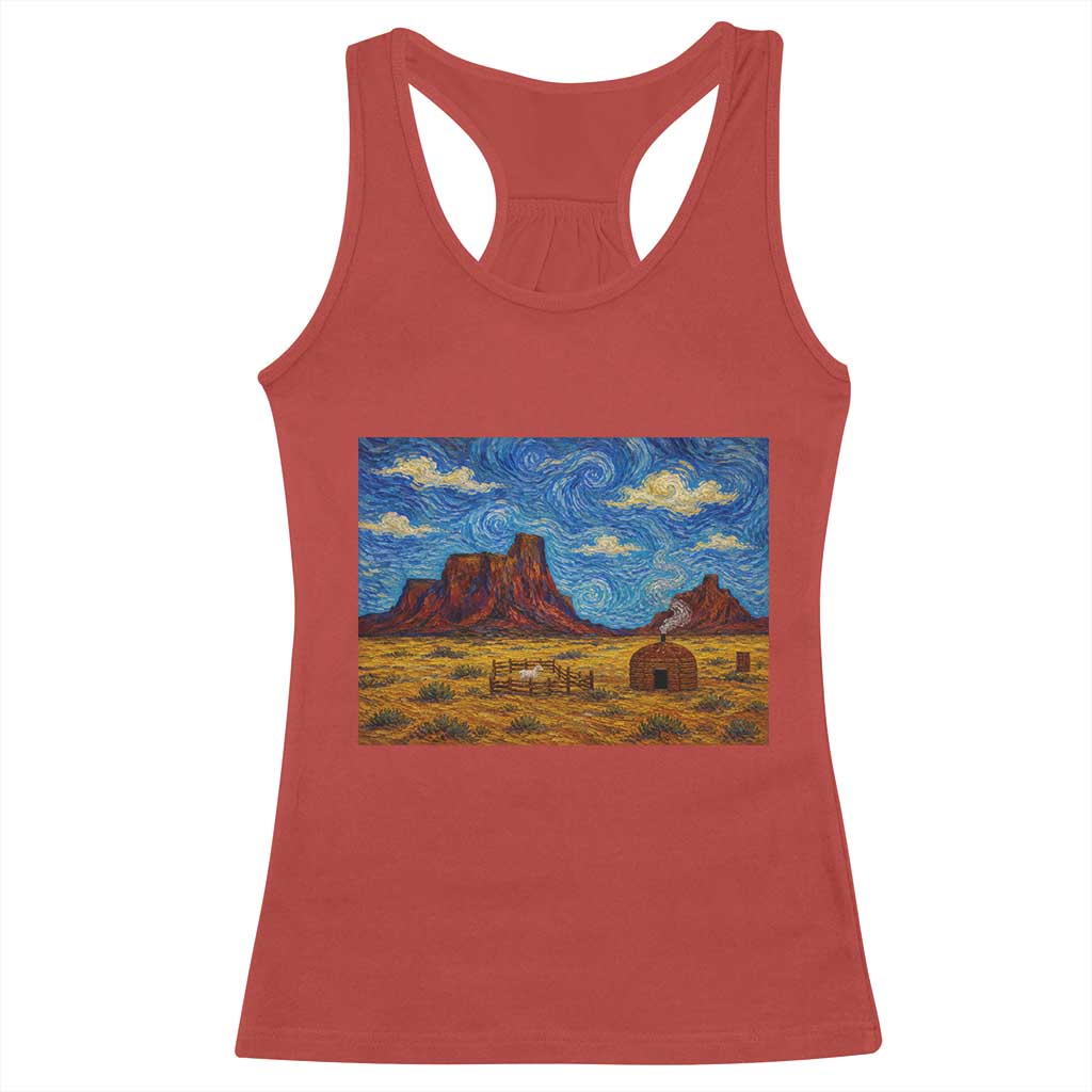 Starry Night Desert Monument Valley Racerback Tank Top Hogan Home Oil Painting Graphic