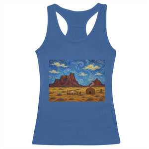 Starry Night Desert Monument Valley Racerback Tank Top Hogan Home Oil Painting Graphic