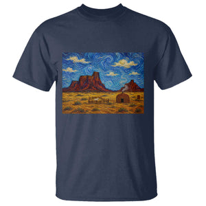 Starry Night Desert Monument Valley T Shirt Hogan Home Oil Painting Graphic