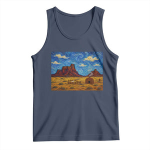 Starry Night Desert Monument Valley Tank Top Hogan Home Oil Painting Graphic
