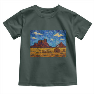 Starry Night Desert Monument Valley Toddler T Shirt Hogan Home Oil Painting Graphic