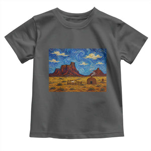 Starry Night Desert Monument Valley Toddler T Shirt Hogan Home Oil Painting Graphic