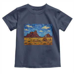 Starry Night Desert Monument Valley Toddler T Shirt Hogan Home Oil Painting Graphic