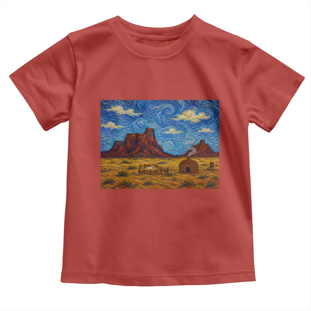 Starry Night Desert Monument Valley Toddler T Shirt Hogan Home Oil Painting Graphic