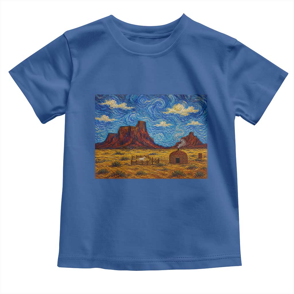 Starry Night Desert Monument Valley Toddler T Shirt Hogan Home Oil Painting Graphic