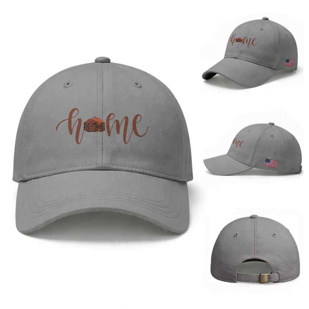 Rustic Hogan Home Typography Baseball Cap Native American Heritage Pride