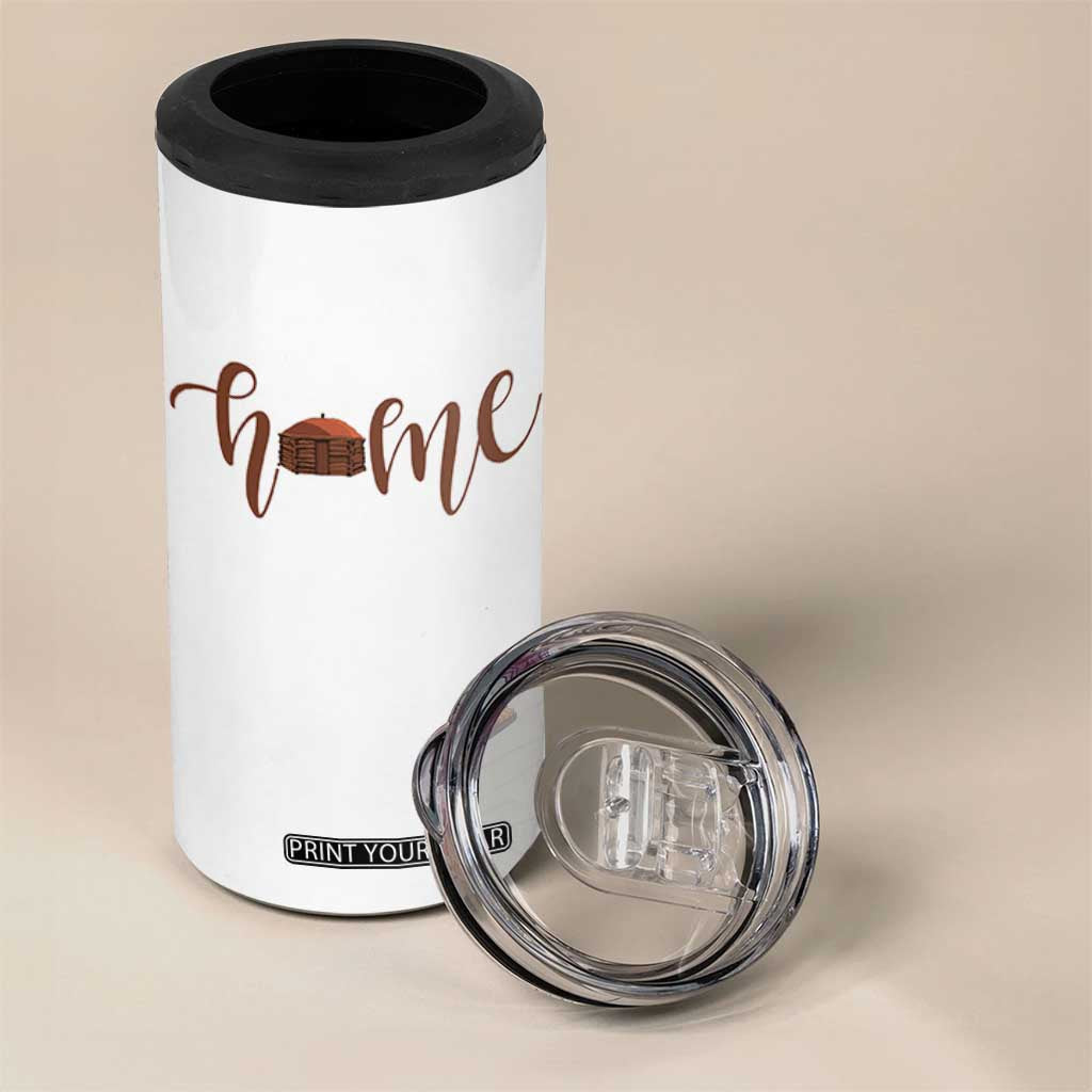 Rustic Hogan Home Typography 4 in 1 Can Cooler Tumbler Native American Heritage Pride