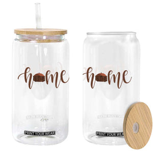 Rustic Hogan Home Typography Glass Can Native American Heritage Pride