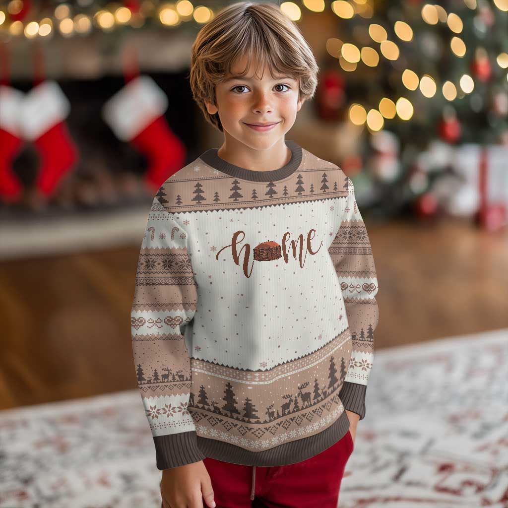 Rustic Hogan Home Typography Ugly Christmas Sweater Native American Heritage Pride