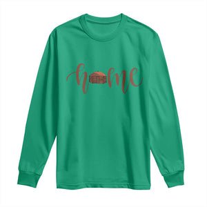 Rustic Hogan Home Typography Long Sleeve Shirt Native American Heritage Pride