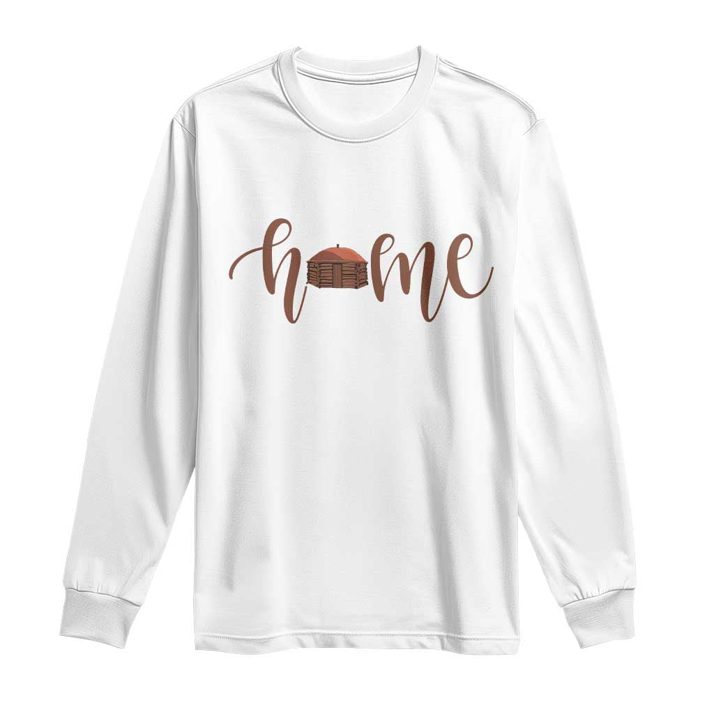 Rustic Hogan Home Typography Long Sleeve Shirt Native American Heritage Pride