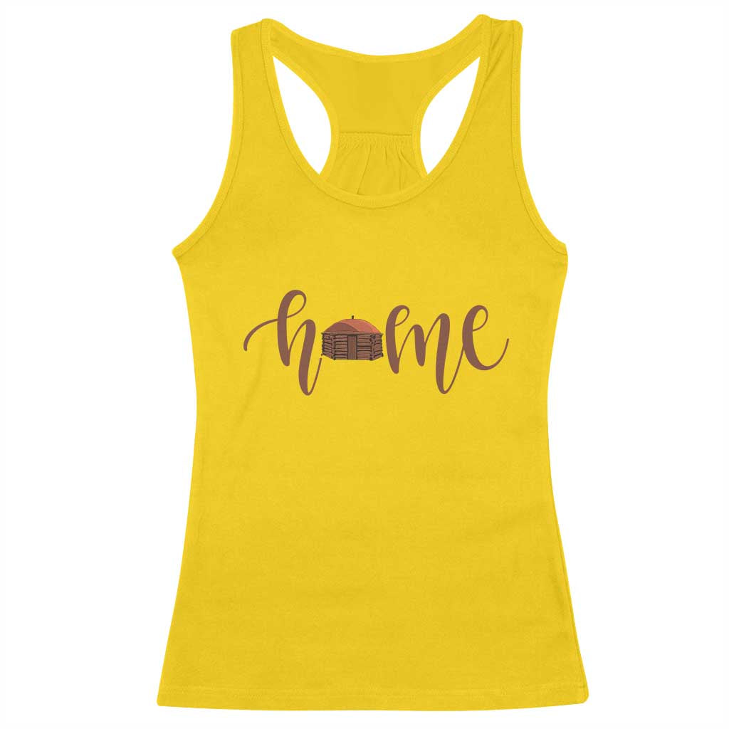 Rustic Hogan Home Typography Racerback Tank Top Native American Heritage Pride