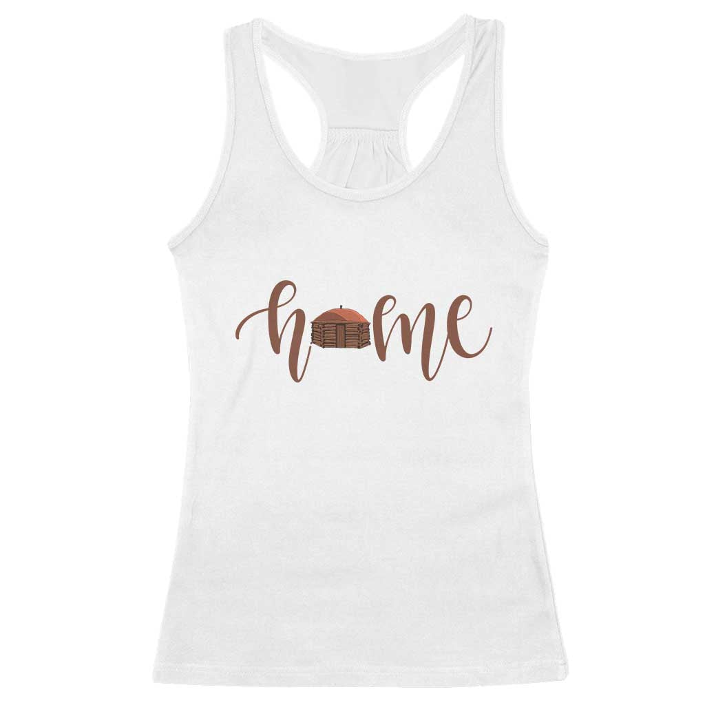 Rustic Hogan Home Typography Racerback Tank Top Native American Heritage Pride