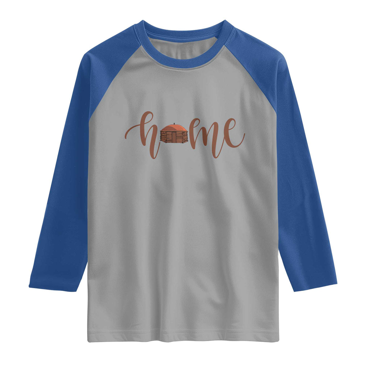 Rustic Hogan Home Typography Raglan Shirt Native American Heritage Pride