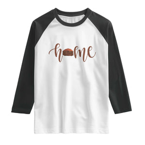 Rustic Hogan Home Typography Raglan Shirt Native American Heritage Pride