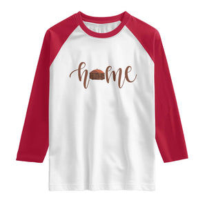 Rustic Hogan Home Typography Raglan Shirt Native American Heritage Pride