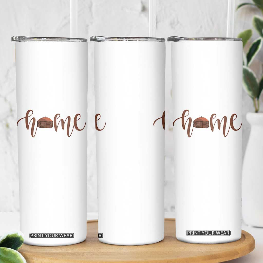 Rustic Hogan Home Typography Skinny Tumbler Native American Heritage Pride