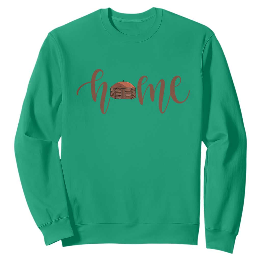 Rustic Hogan Home Typography Sweatshirt Native American Heritage Pride