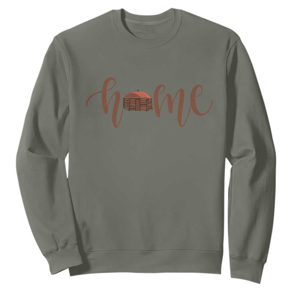 Rustic Hogan Home Typography Sweatshirt Native American Heritage Pride