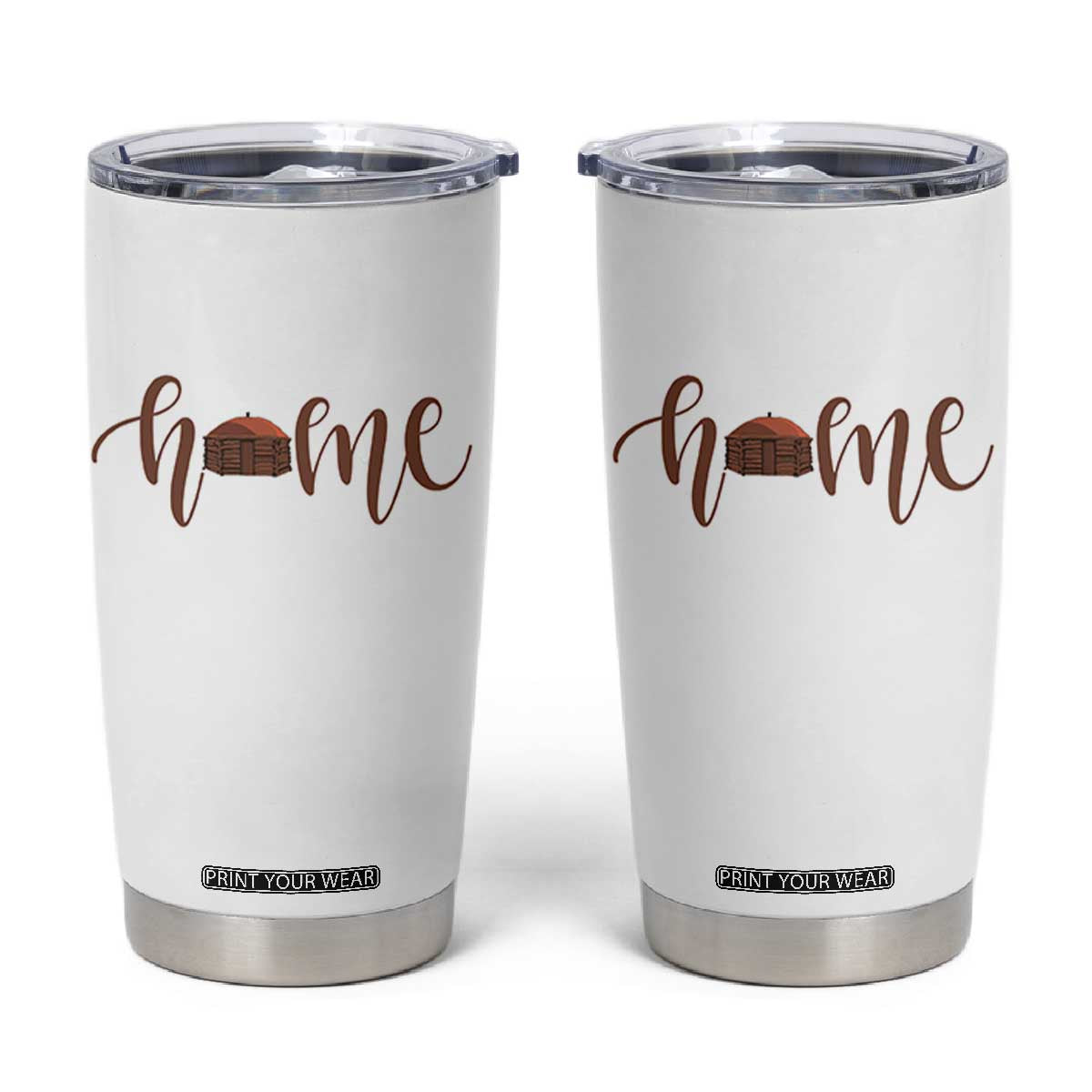 Rustic Hogan Home Typography Tumbler Cup Native American Heritage Pride