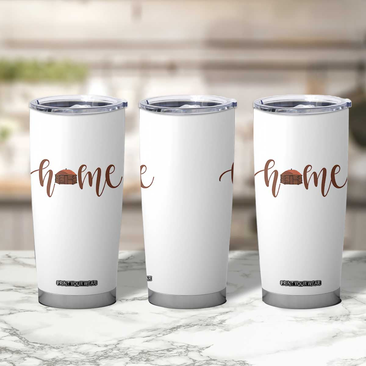 Rustic Hogan Home Typography Tumbler Cup Native American Heritage Pride