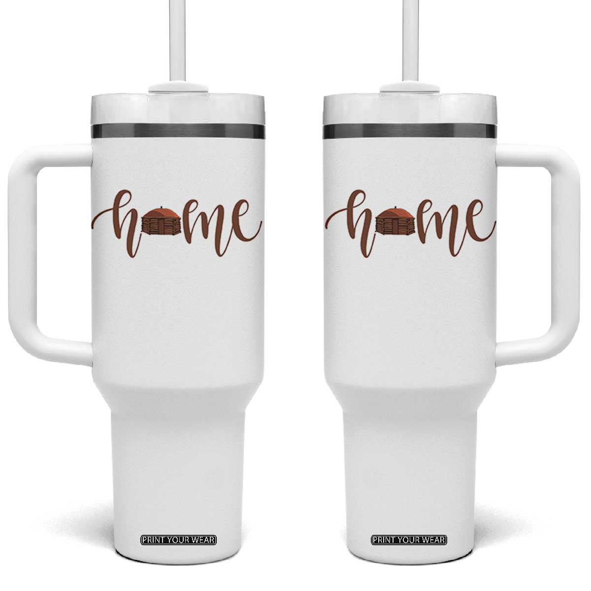 Rustic Hogan Home Typography Tumbler With Handle Native American Heritage Pride