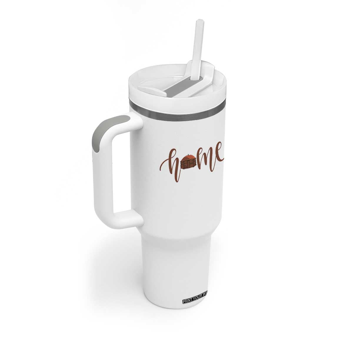 Rustic Hogan Home Typography Tumbler With Handle Native American Heritage Pride