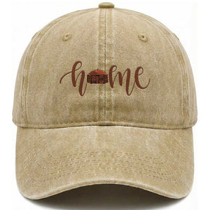 Rustic Hogan Home Typography Washed Cotton Baseball Cap Native American Heritage Pride