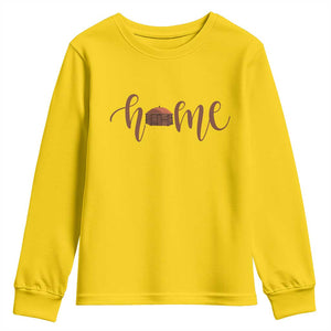Rustic Hogan Home Typography Youth Sweatshirt Native American Heritage Pride