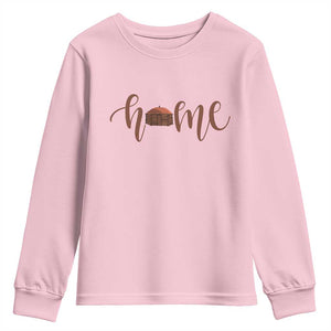 Rustic Hogan Home Typography Youth Sweatshirt Native American Heritage Pride