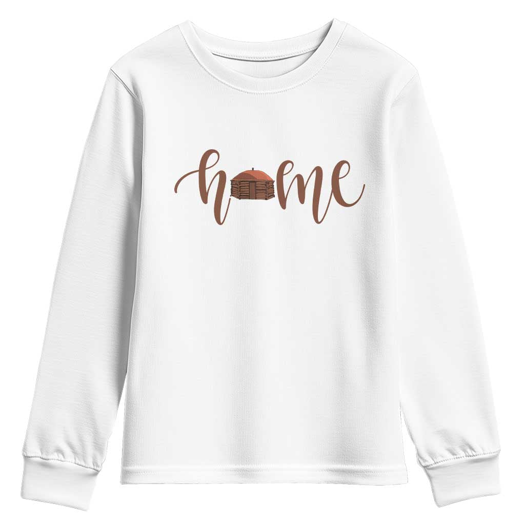 Rustic Hogan Home Typography Youth Sweatshirt Native American Heritage Pride TS12 White Print Your Wear