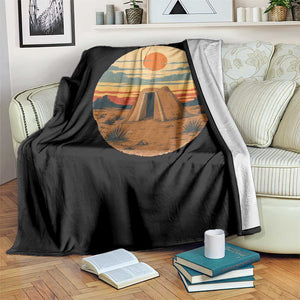 Vintage Monument Valley Landscape Throw Blanket Desert Hogan Home Art
