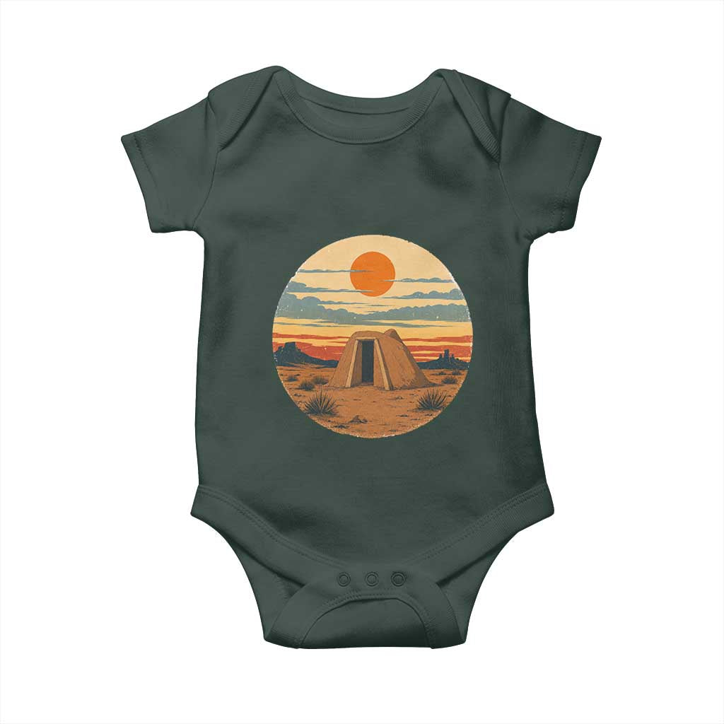 Vintage Monument Valley Landscape Baby Onesie Desert Hogan Home Art