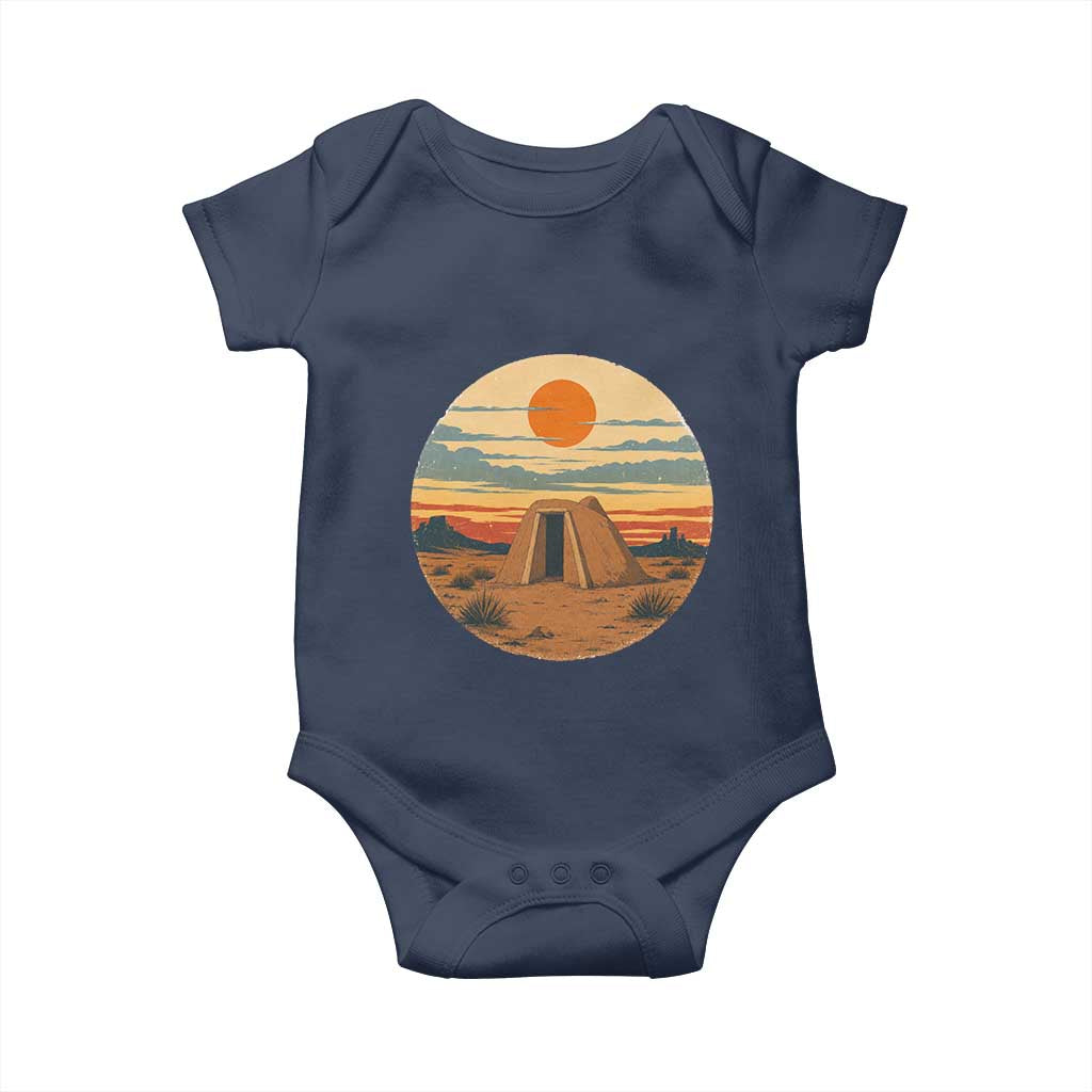 Vintage Monument Valley Landscape Baby Onesie Desert Hogan Home Art