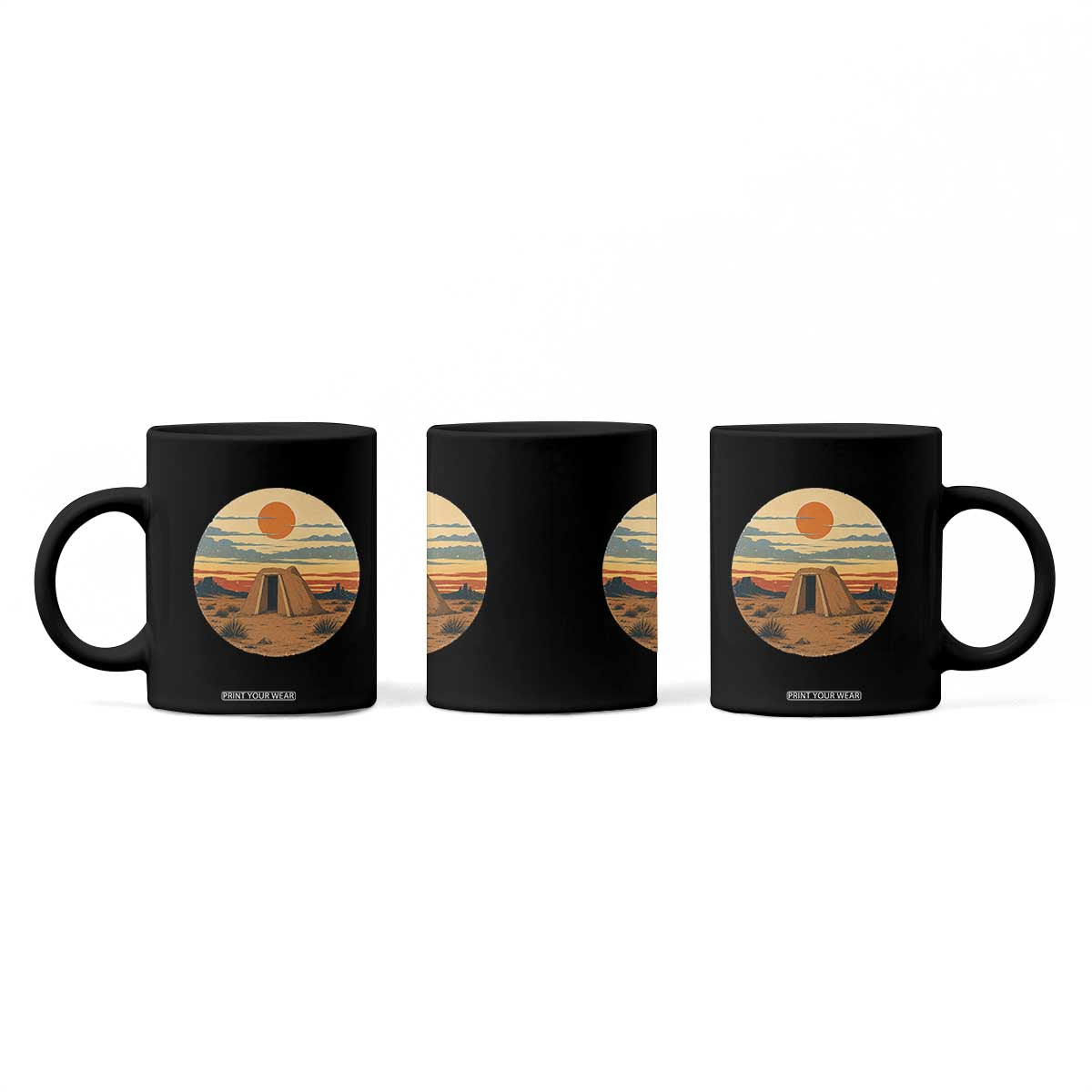 Vintage Monument Valley Landscape Coffee Mug Desert Hogan Home Art