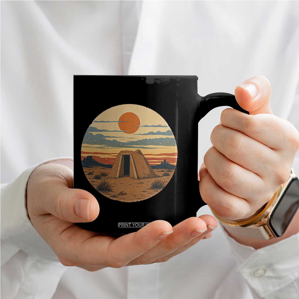 Vintage Monument Valley Landscape Coffee Mug Desert Hogan Home Art