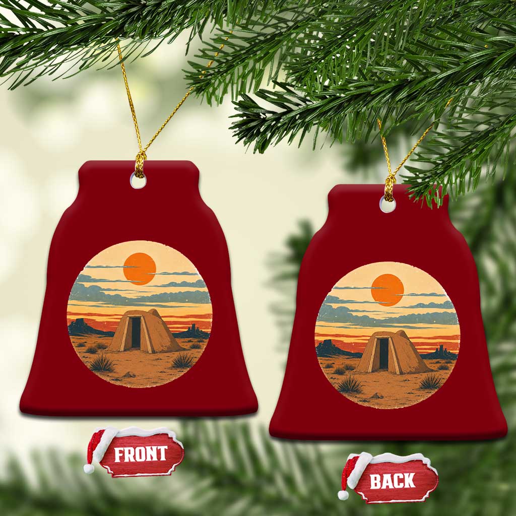 Vintage Monument Valley Landscape Ceramic Ornament Desert Hogan Home Art