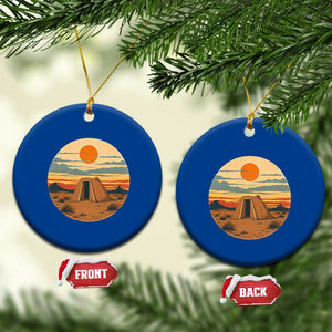 Vintage Monument Valley Landscape Ceramic Ornament Desert Hogan Home Art