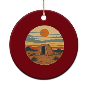 Vintage Monument Valley Landscape Ceramic Ornament Desert Hogan Home Art