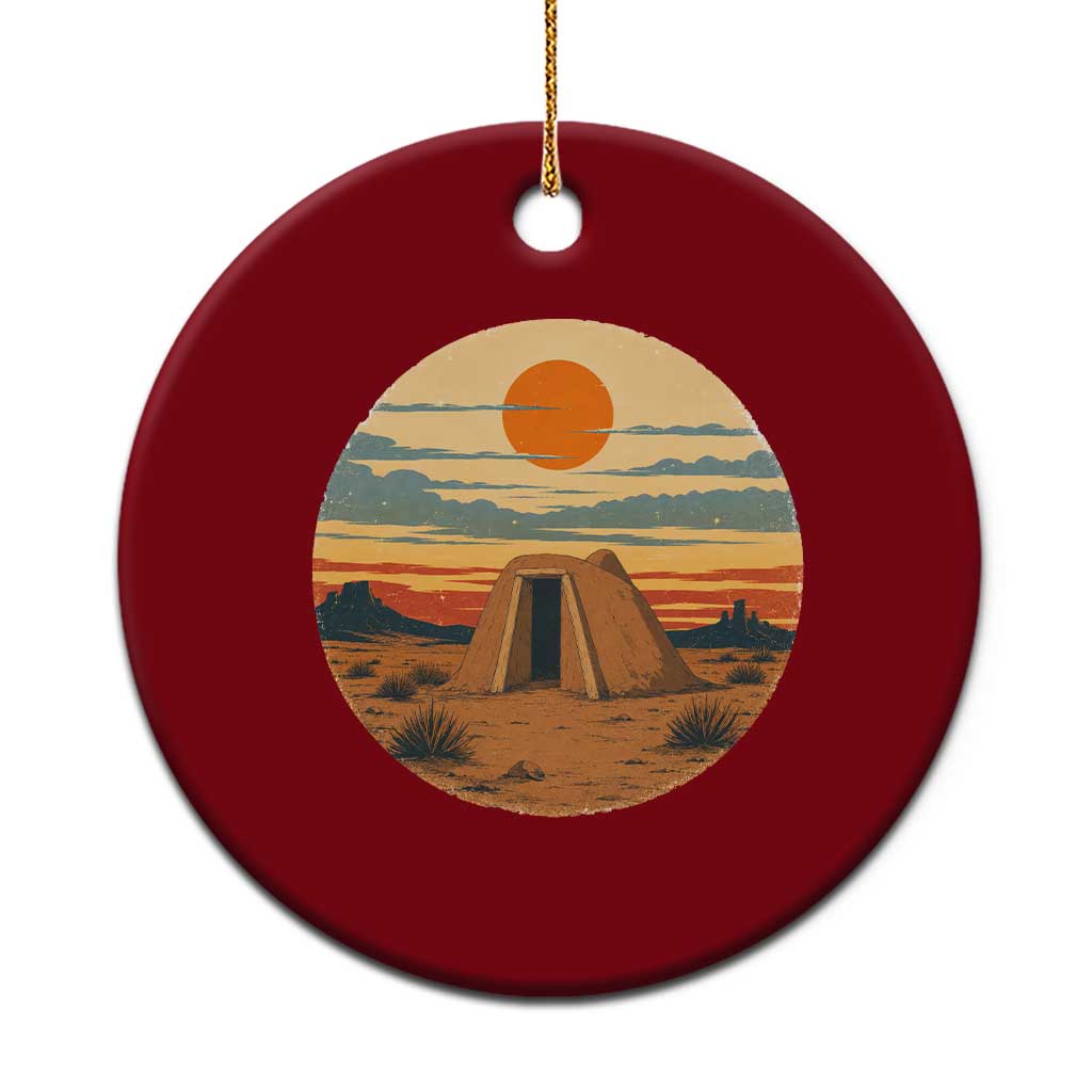 Vintage Monument Valley Landscape Ceramic Ornament Desert Hogan Home Art TS12 1pc Red Print Your Wear