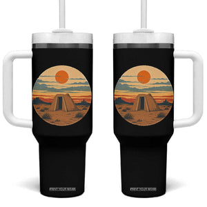Vintage Monument Valley Landscape Tumbler With Handle Desert Hogan Home Art