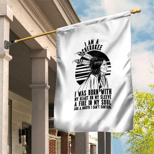 Native American Heritage Pride Gift Garden Flag I Am A Cherokee Born With Heart On My Sleeve