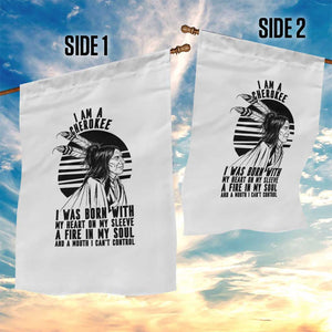 Native American Heritage Pride Gift Garden Flag I Am A Cherokee Born With Heart On My Sleeve