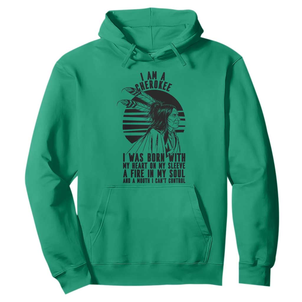 Native American Heritage Pride Gift Hoodie I Am A Cherokee Born With Heart On My Sleeve